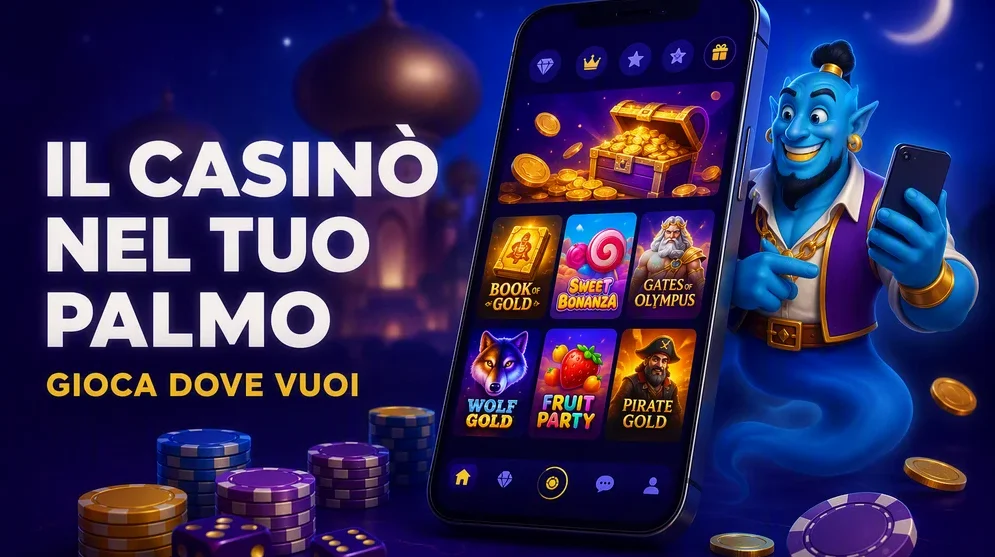 smartphone con interfaccia app casinò aperta